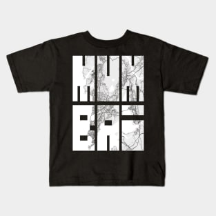 Mumbai, India City Map Typography - Light Kids T-Shirt